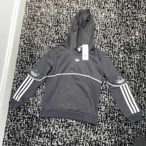 Boys adidas black hoodie with detail